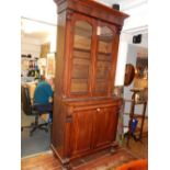 A Victorian mahogany cabinet bookcase,