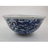 A 19th century Chinese blue and white bowl,