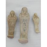 Three Egyptian ushabti. H.