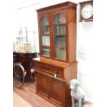 A late Victorian mahogany bureau bookcase,