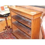 A late Victorian oak open bookcase,