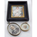 An early 20th century oval miniature portrait of a gentleman,