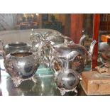 A large quantity of various silver plated items, to include teapots, coffee pots, flatware, etc.