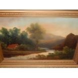 Late Victorian English School, Rover landscape, oil on canvas, H. 50cm, W.