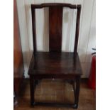 A pair of 19th/20th century Chinese hardwood chairs,