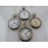 A Railway Timekeeper Special Lever open faced pocket watch, the enamel dial with Roman numerals,