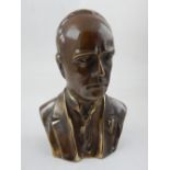 A cast hollow brass figure of Benito Mussolini, H. 19cm.