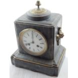 A 19th century Sicilian marble 8 day striking mantel clock,