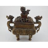 A 19th century Japanese bronze censer,