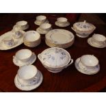 A Wedgwood 45 piece porcelain Ashbury pattern dinner service including soup bowls and saucers,