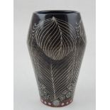A Sally Tuffin Dennis Chinaworks feather pattern limited edition vase, numbered 29, H. 16cm.