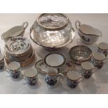 A small quantity of Indian Tree dinner and tea ware together with a silver plated comport,