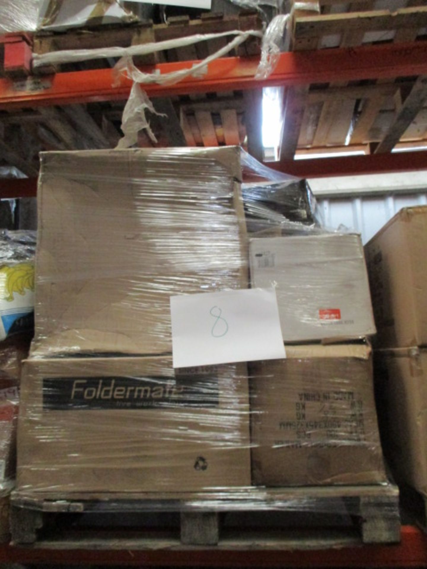 1 x Pallet of Mixed Stock/Stationery Including Lever Arch Files, Bubble Bags, Lighting,