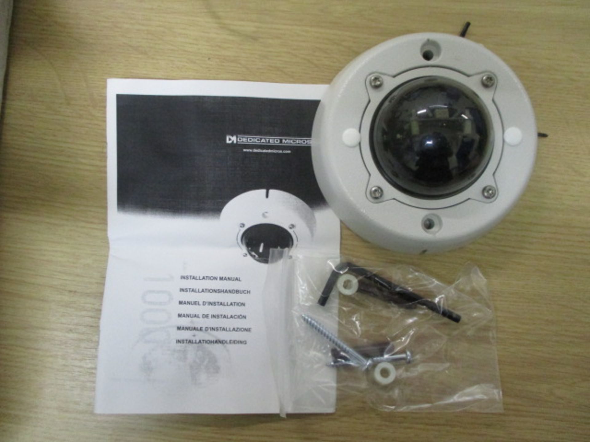 4 x Dedicated Micros DM/1000-107 Dome Cameras Hi Res 6mm Lens/Smoked Hemisphere (Brand New & Boxed)