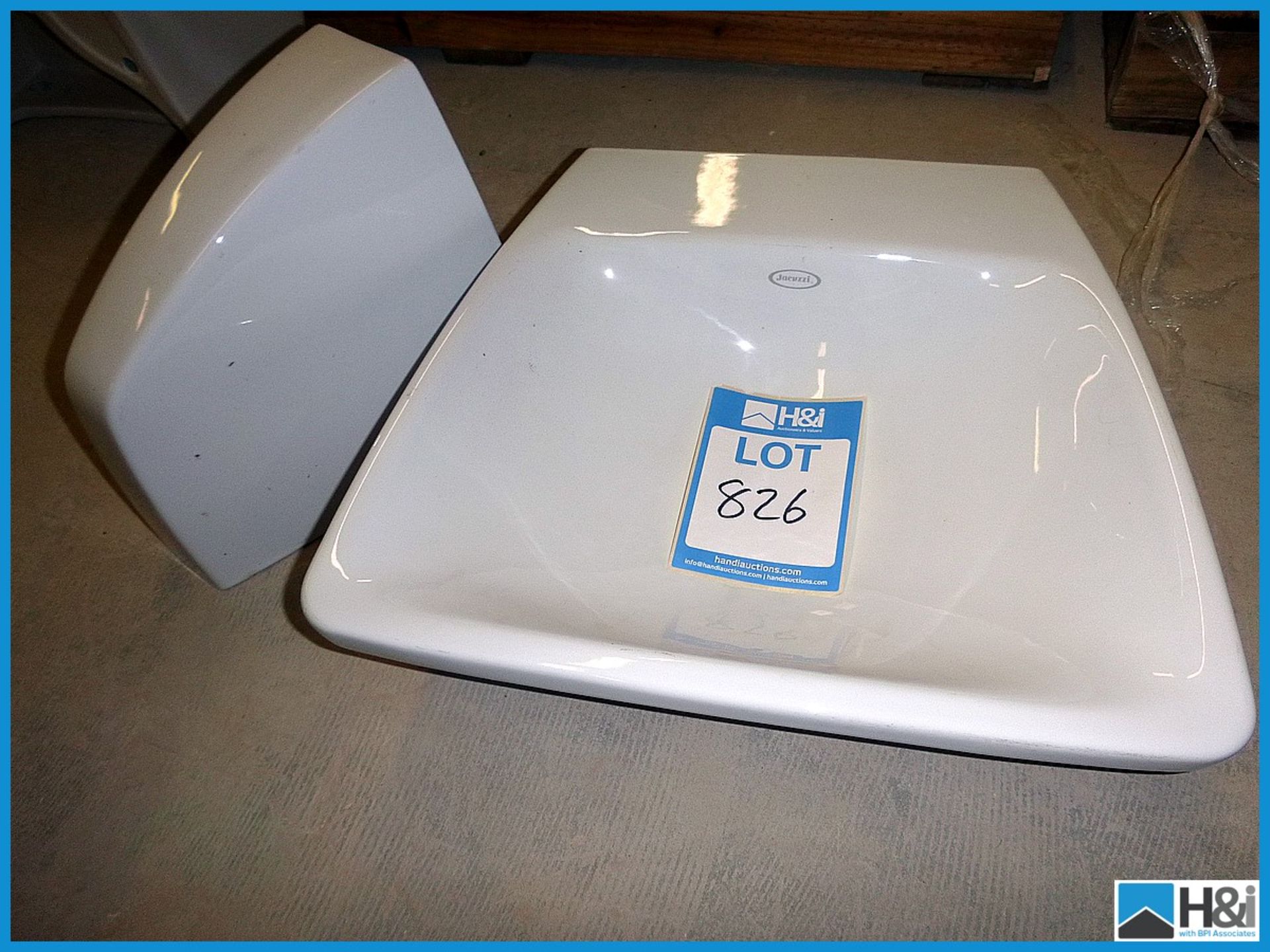 Jacuzzi Basin & Semi Pedestal 500mm x 400mm RRP £508 Appraisal: Viewing Essential Serial No: NA