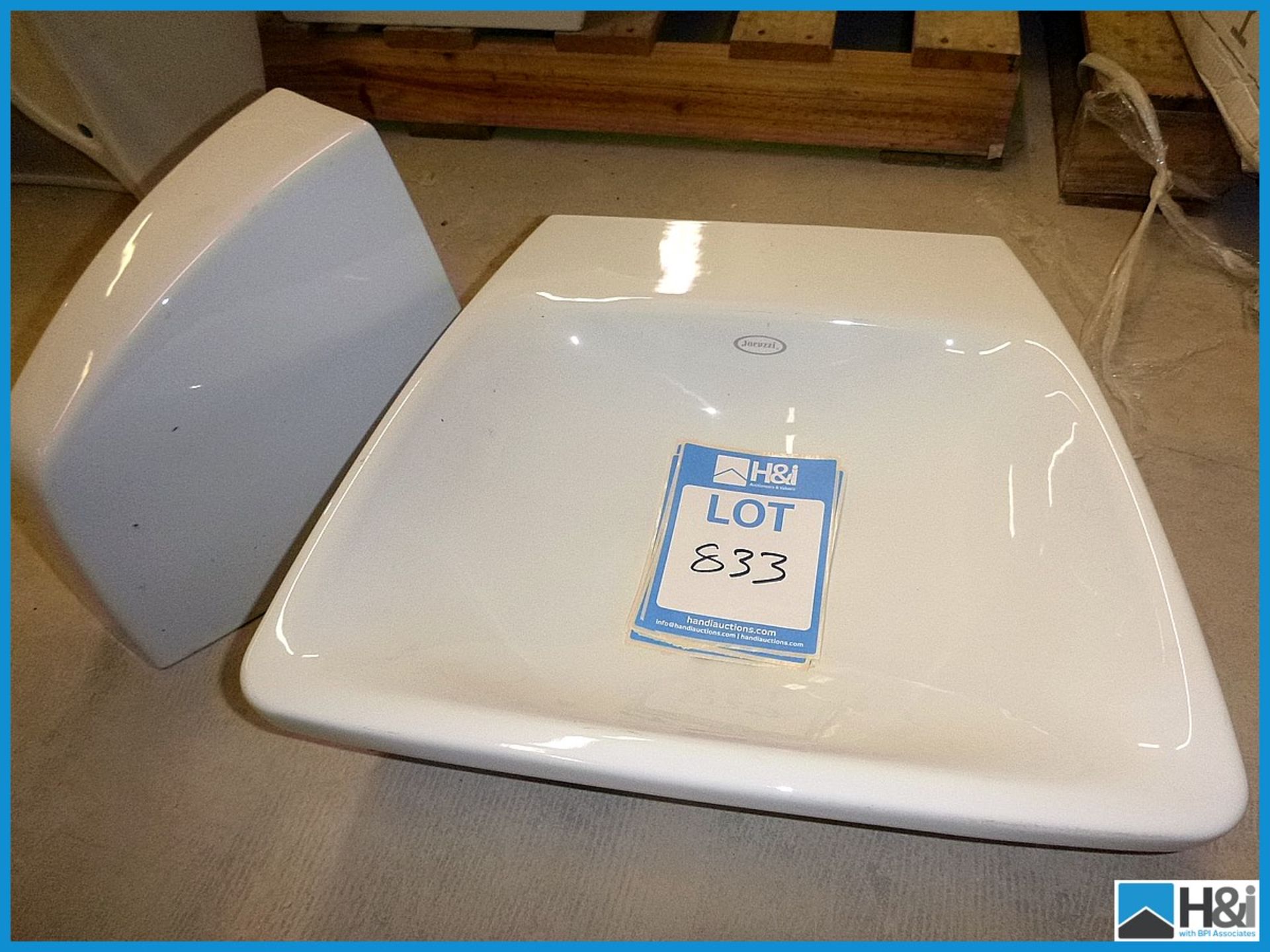 Jacuzzi Basin & Semi Pedestal 500mm x 400mm RRP £508 Appraisal: Viewing Essential Serial No: NA