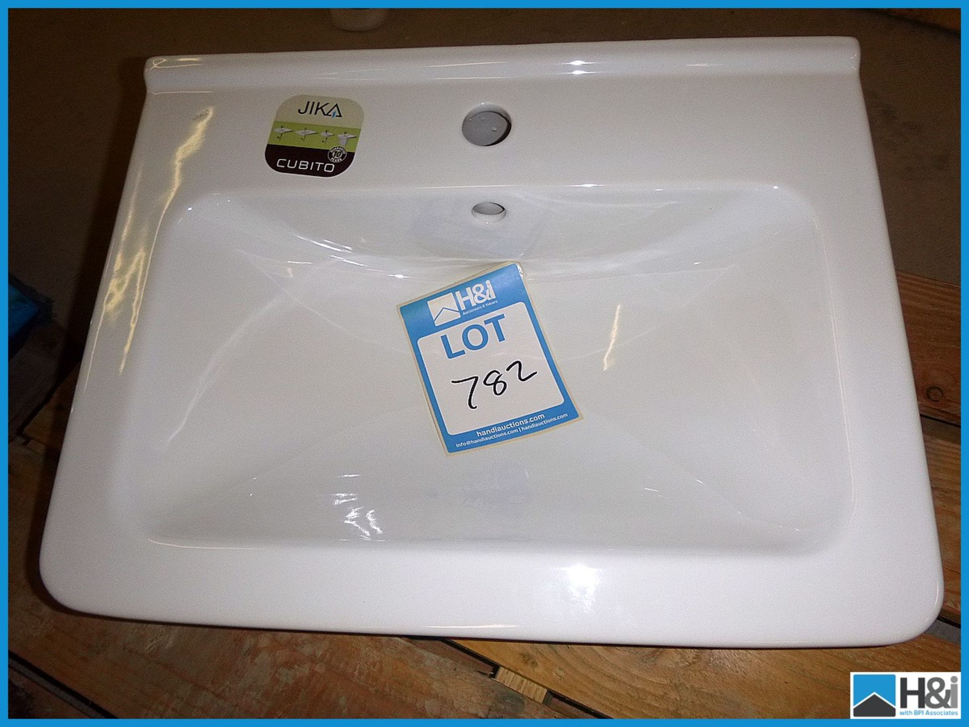 1 x Jika Cubito Ceramic Basin 550mm x 420mm RRP £80 Appraisal: Viewing Essential Serial No: NA