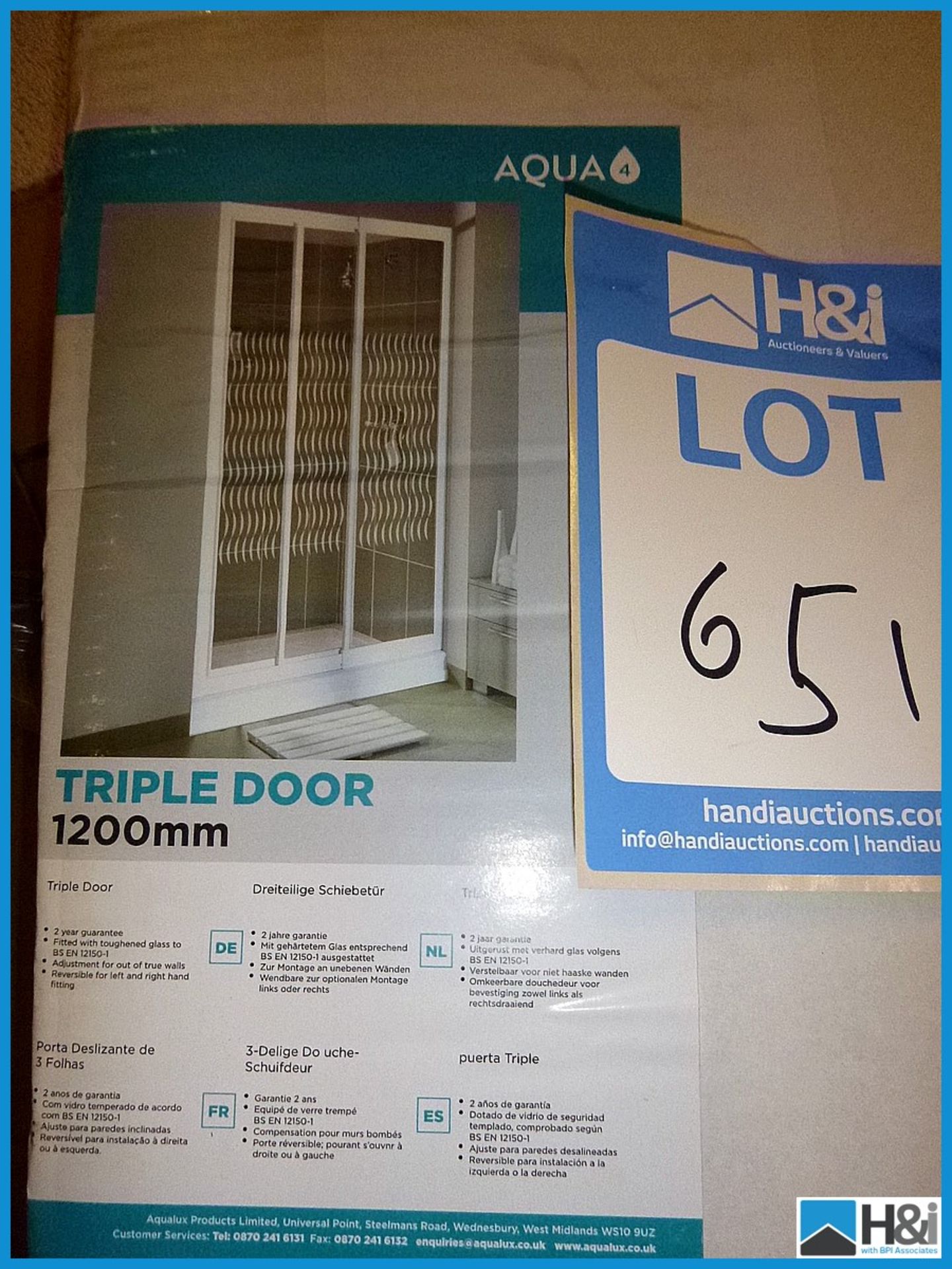 Aqua 1200mm Triple Door RRP £499 Appraisal: Viewing Essential Serial No: NA Location: The Old