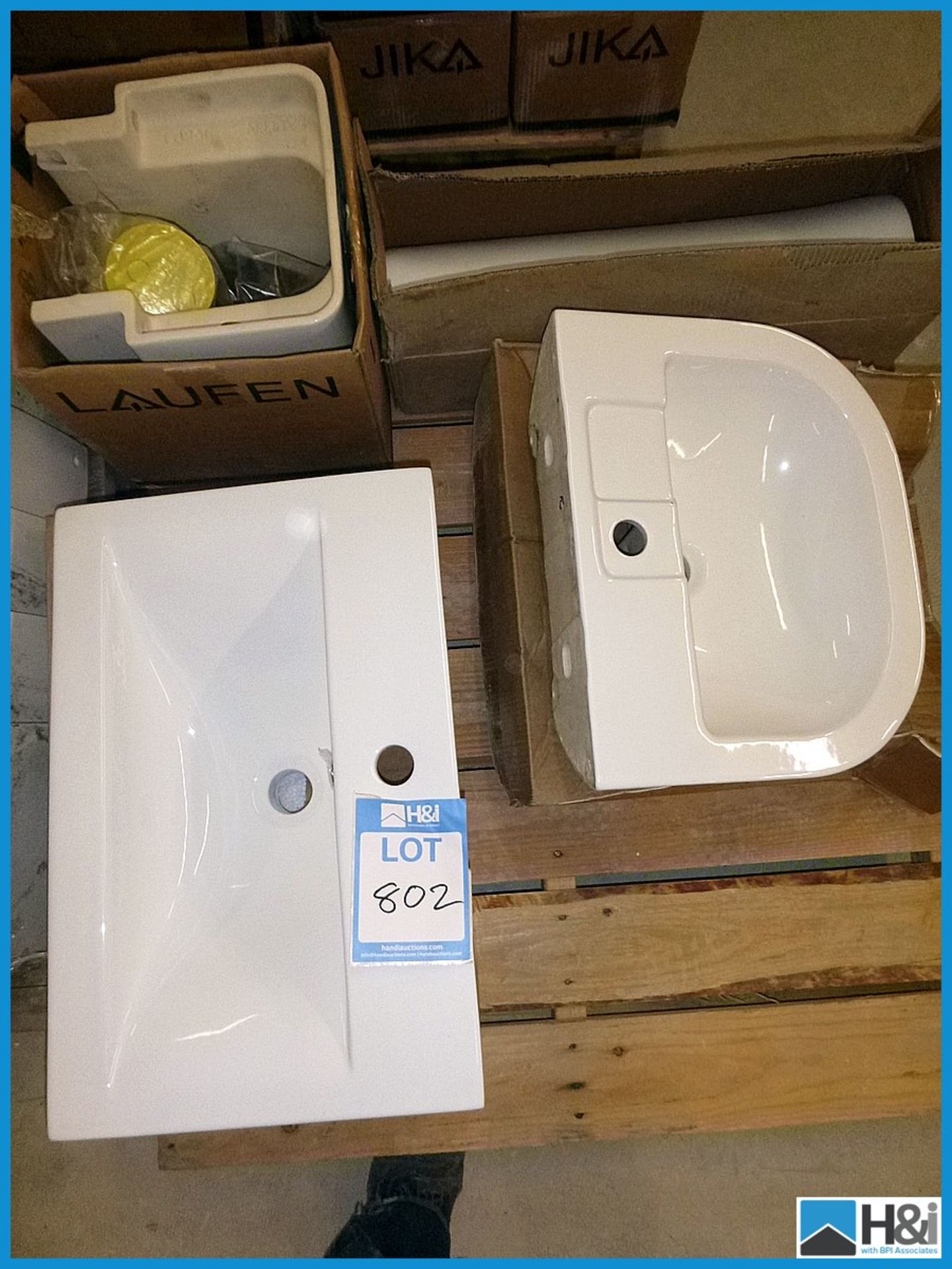 Small quantity of various Basins and Pedestals RRP £120 Appraisal: Viewing Essential Serial No: NA