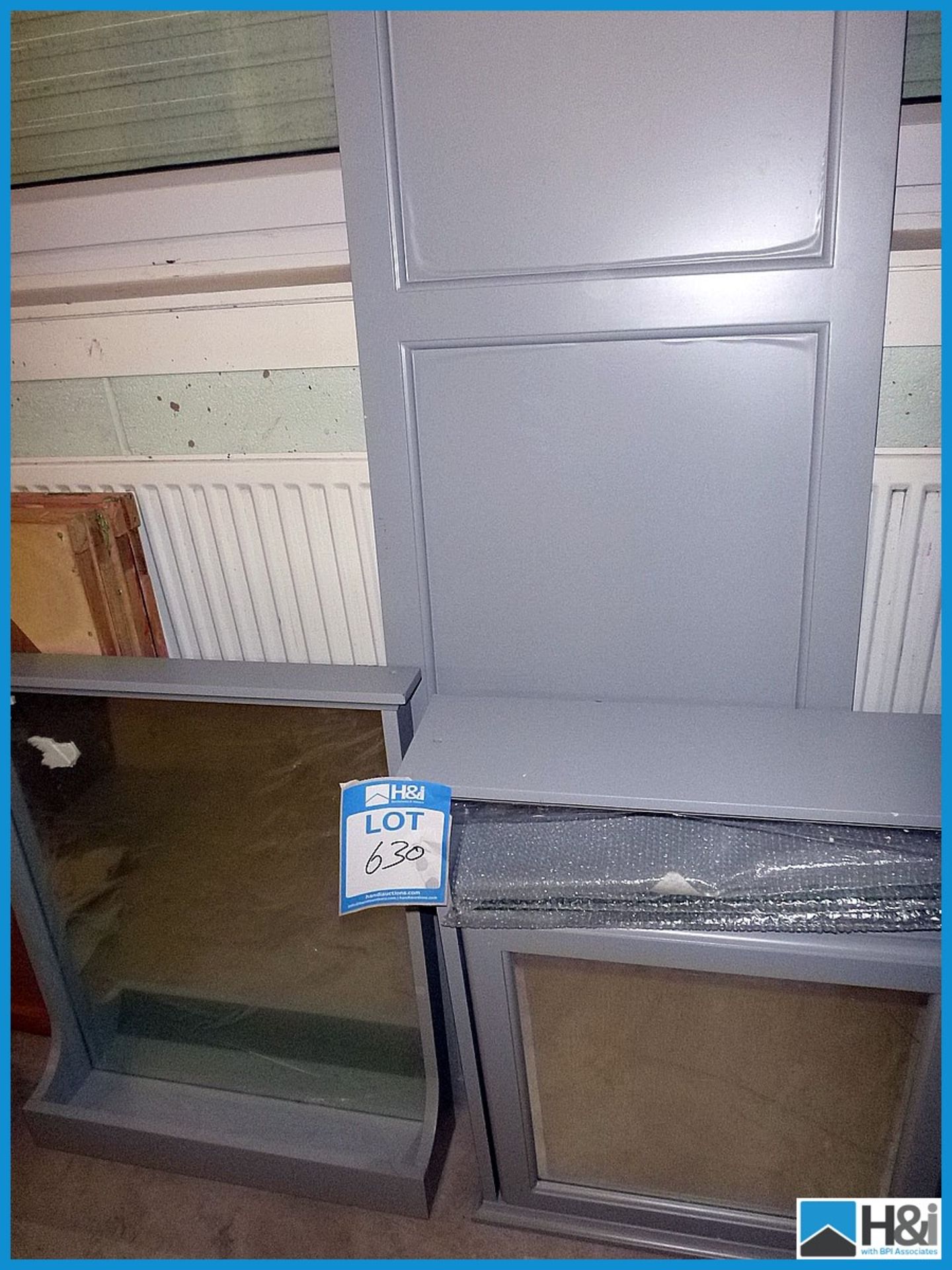 2 x Grey Mirror/Cabinet Units & Damaged Grey Bath Panel (Ex Display) RRP £190 Appraisal: Viewing