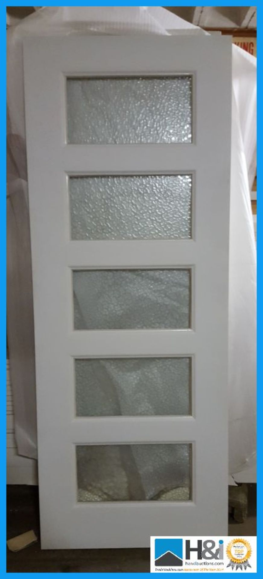 Havanna glazed (tempered glass) interior door. Size: 78 x 30 inch. RRP £99.99. Appraisal: Viewing