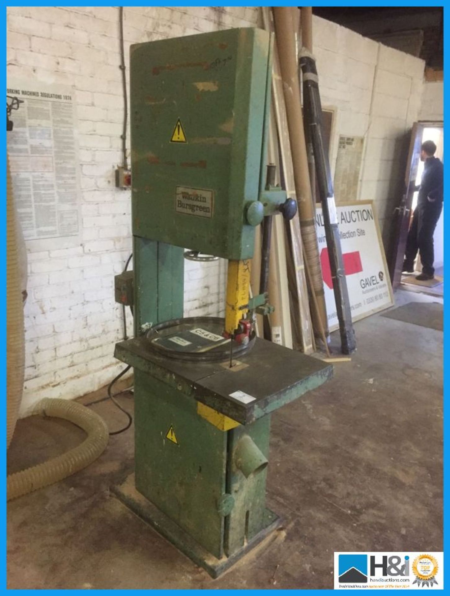 Wadkin C5 bandsaw. Appraisal: Viewing Essential Serial No: NA Location: Herefordshire Viewing: