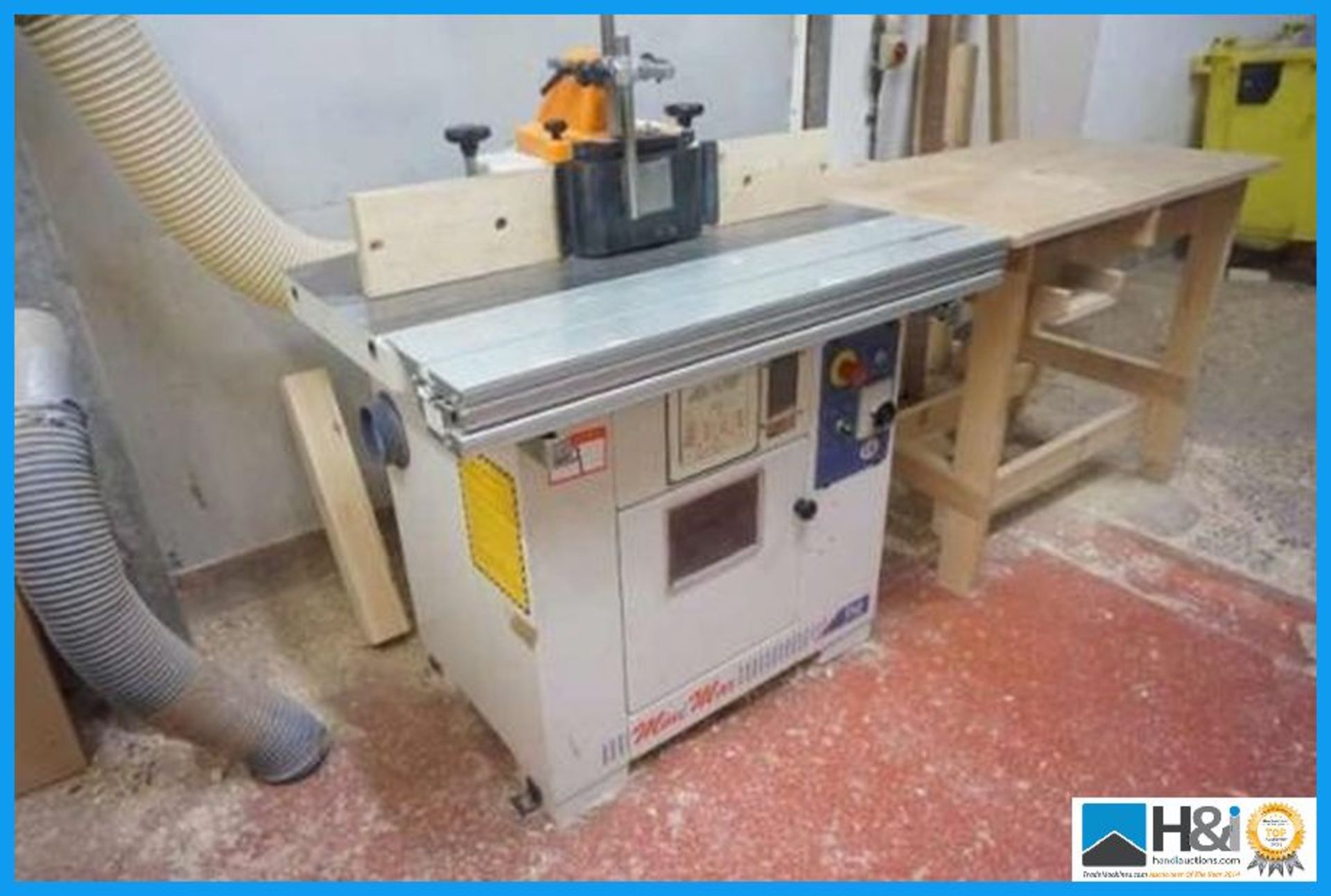 SCM Minimax T50 spindle Moulder with sliding carriage. 3 phase. Tooling not included. Comes
