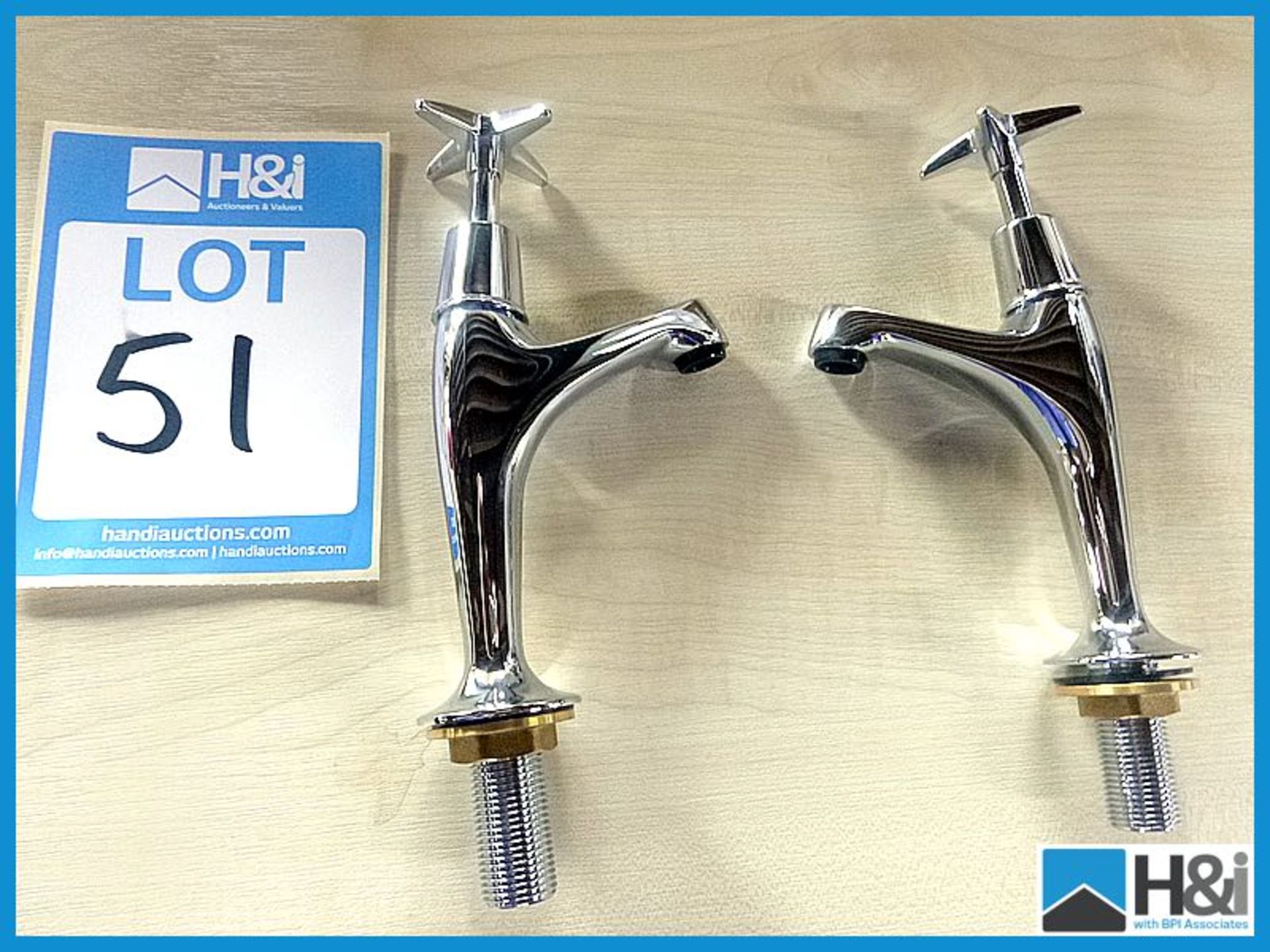 Victoria Plumb 1/2" Chrome Sink Taps With Cross Handles RRP £199 Appraisal: Viewing Essential Serial