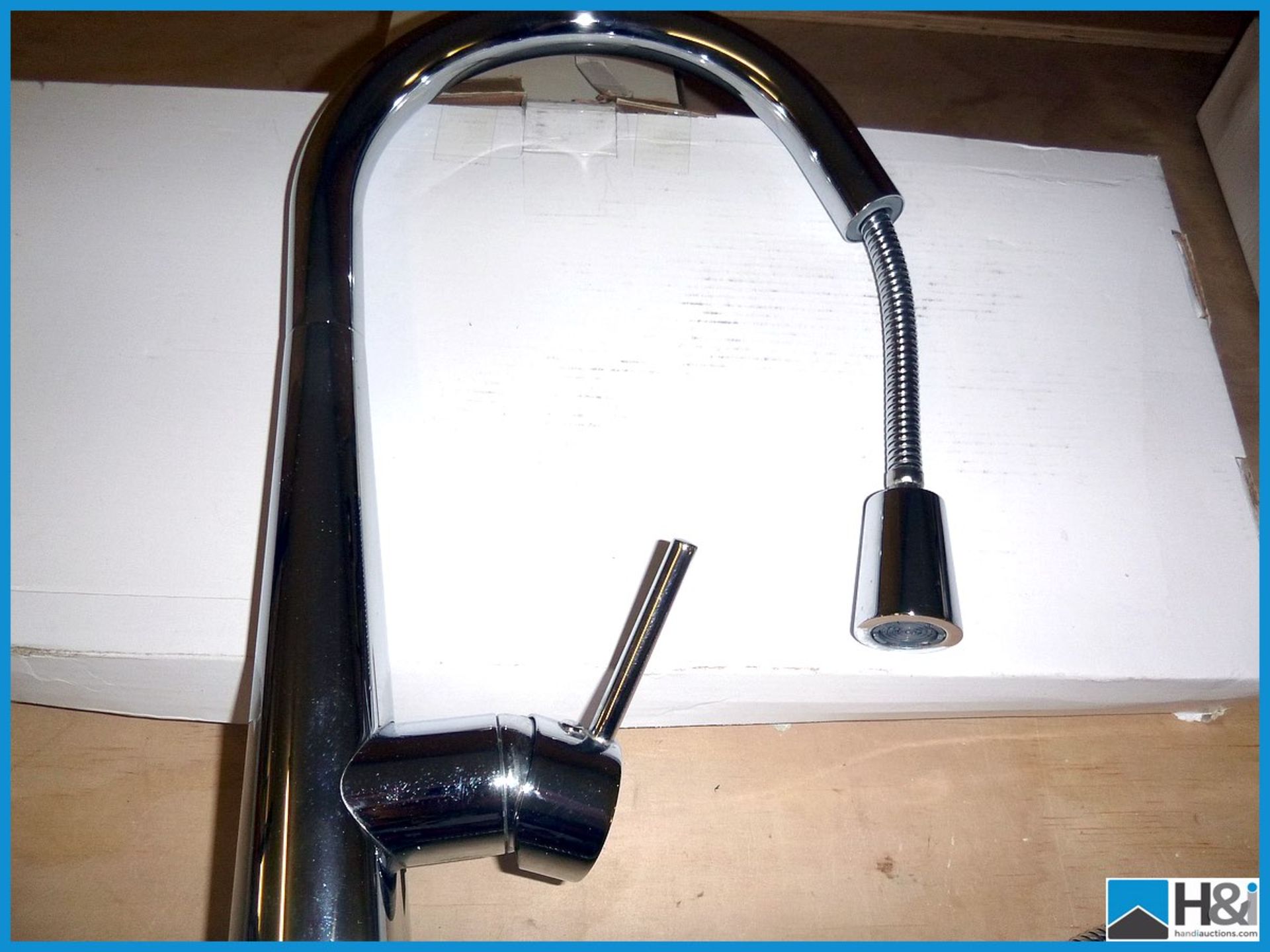 chrome kitchen sink mixer. Pull out hose, boxed Ex display condition. Appraisal: Viewing Essential - Image 2 of 2