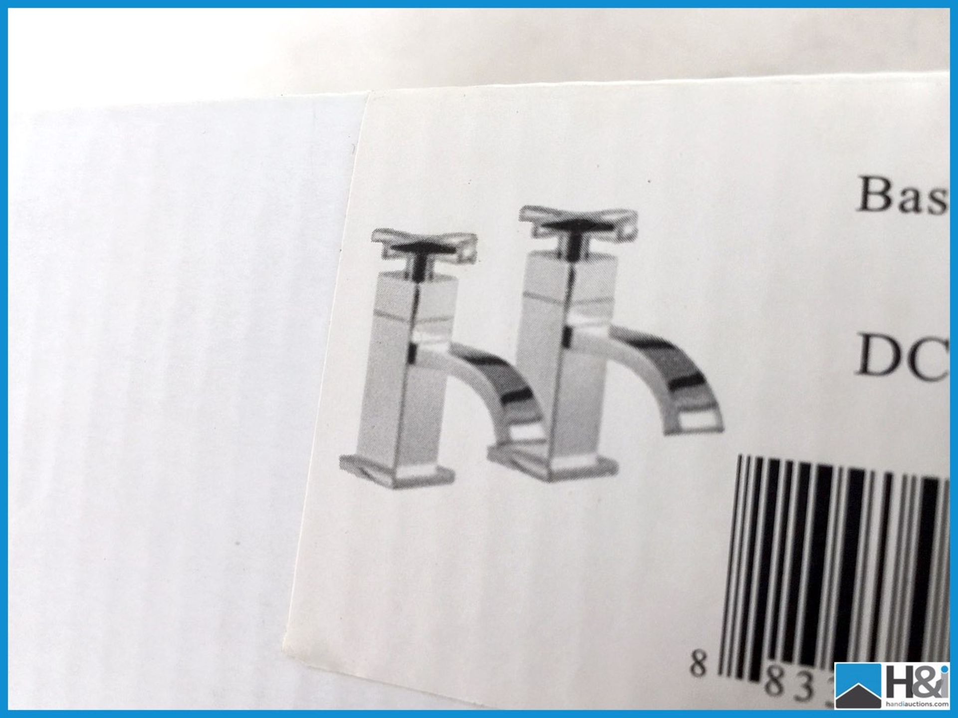 Pair of Beautiful Phoenix basin mixer taps with contemporary cross head design brand new in box - Image 5 of 5
