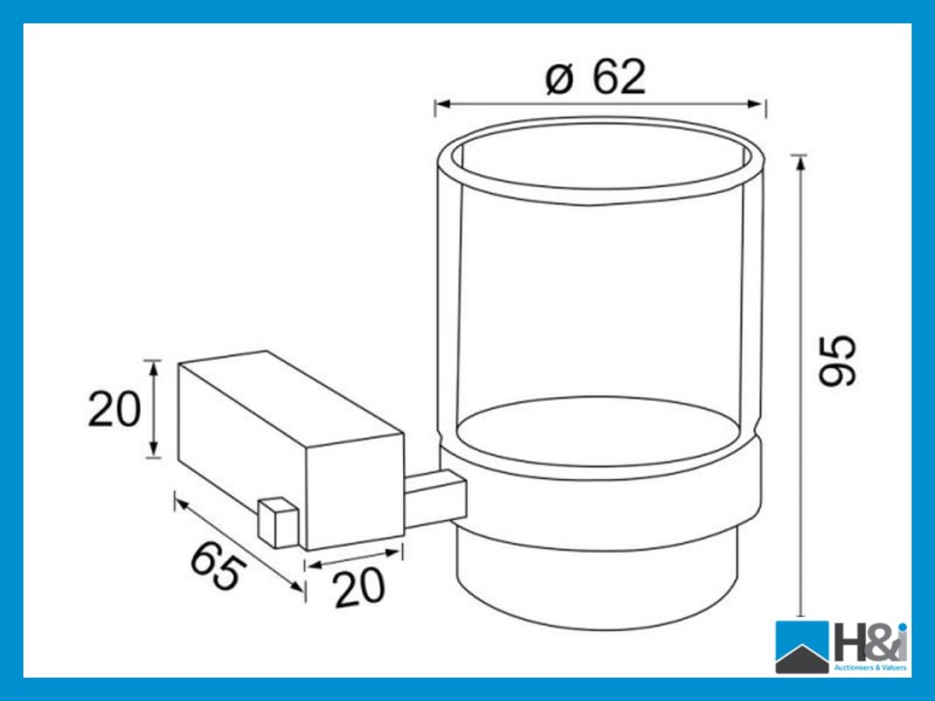 Steinberg Clear Glass Tumbler & Polished Chrome Holder, 500.2000. RRP £83.50 Brand New in Box. - Image 2 of 3