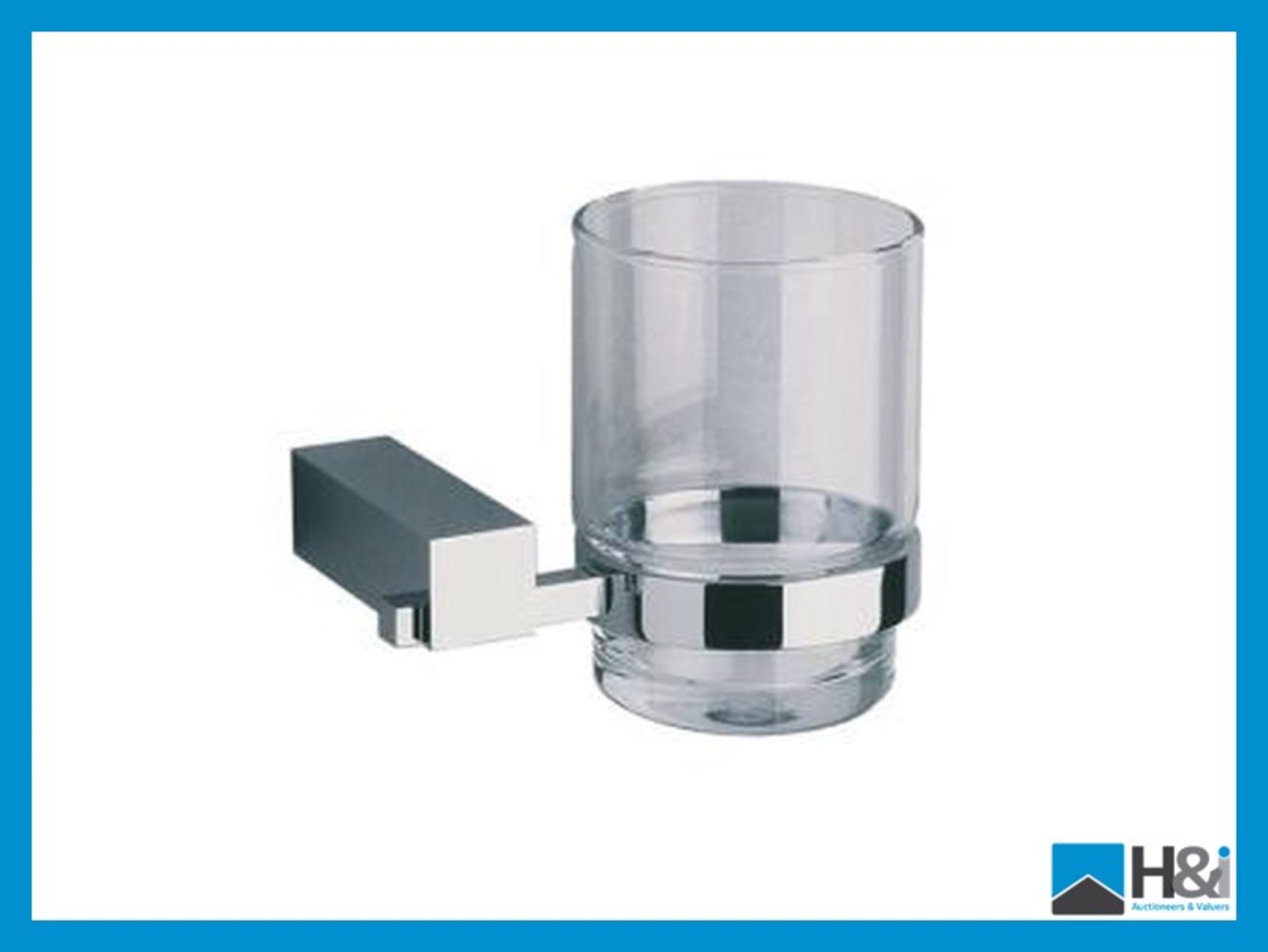 Steinberg Clear Glass Tumbler & Polished Chrome Holder, 500.2000. RRP £83.50 Brand New in Box.