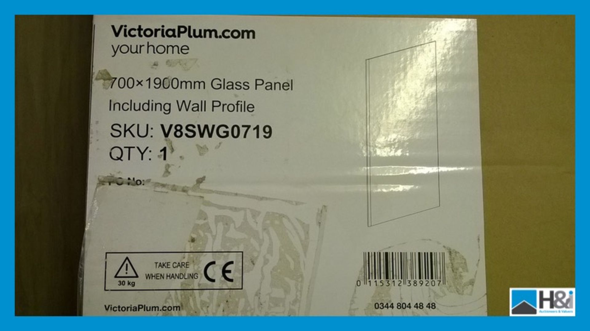 Victoria Plum 700 X 1900 Glass Panel including Wall Profile RRP £159 Appraisal: Viewing Essential - Image 2 of 3
