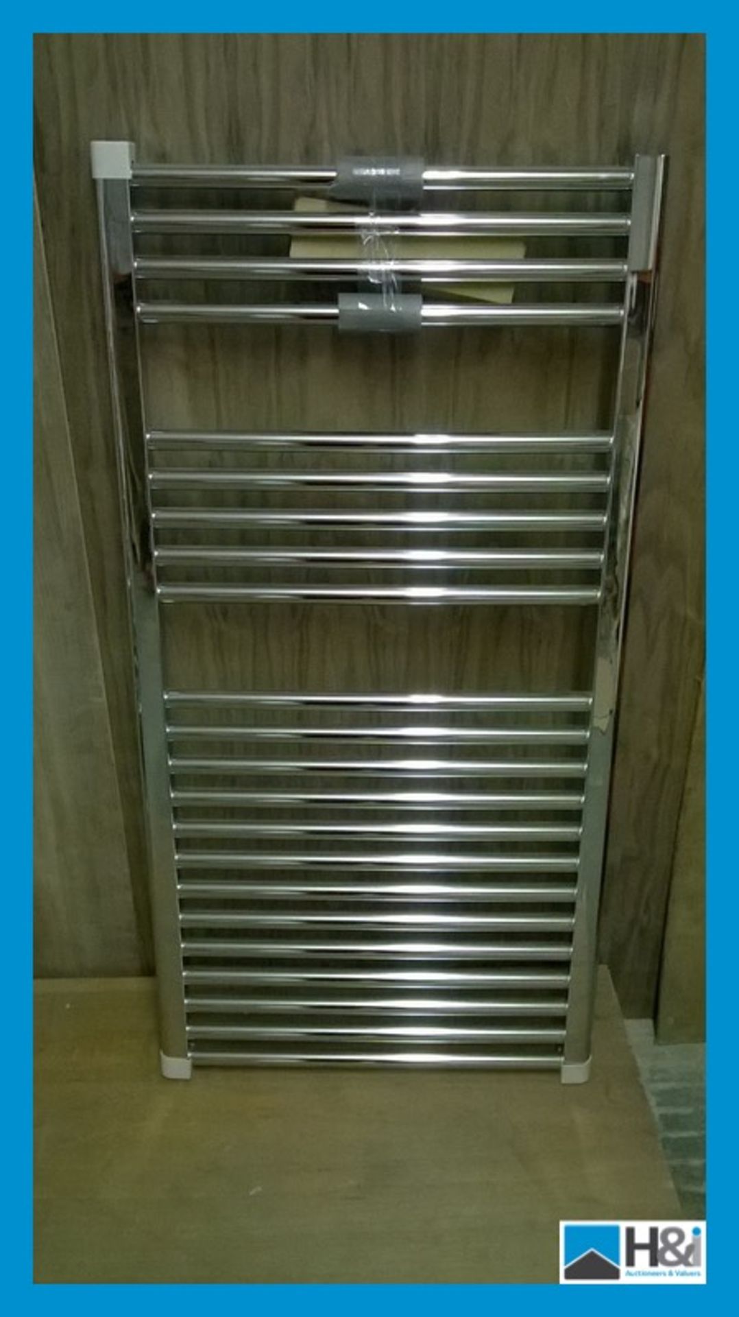 Vogue Designer Towel Rail, chrome, 1200 X 600 with fittings. Ex-Display RRP £139 Appraisal: - Image 3 of 3