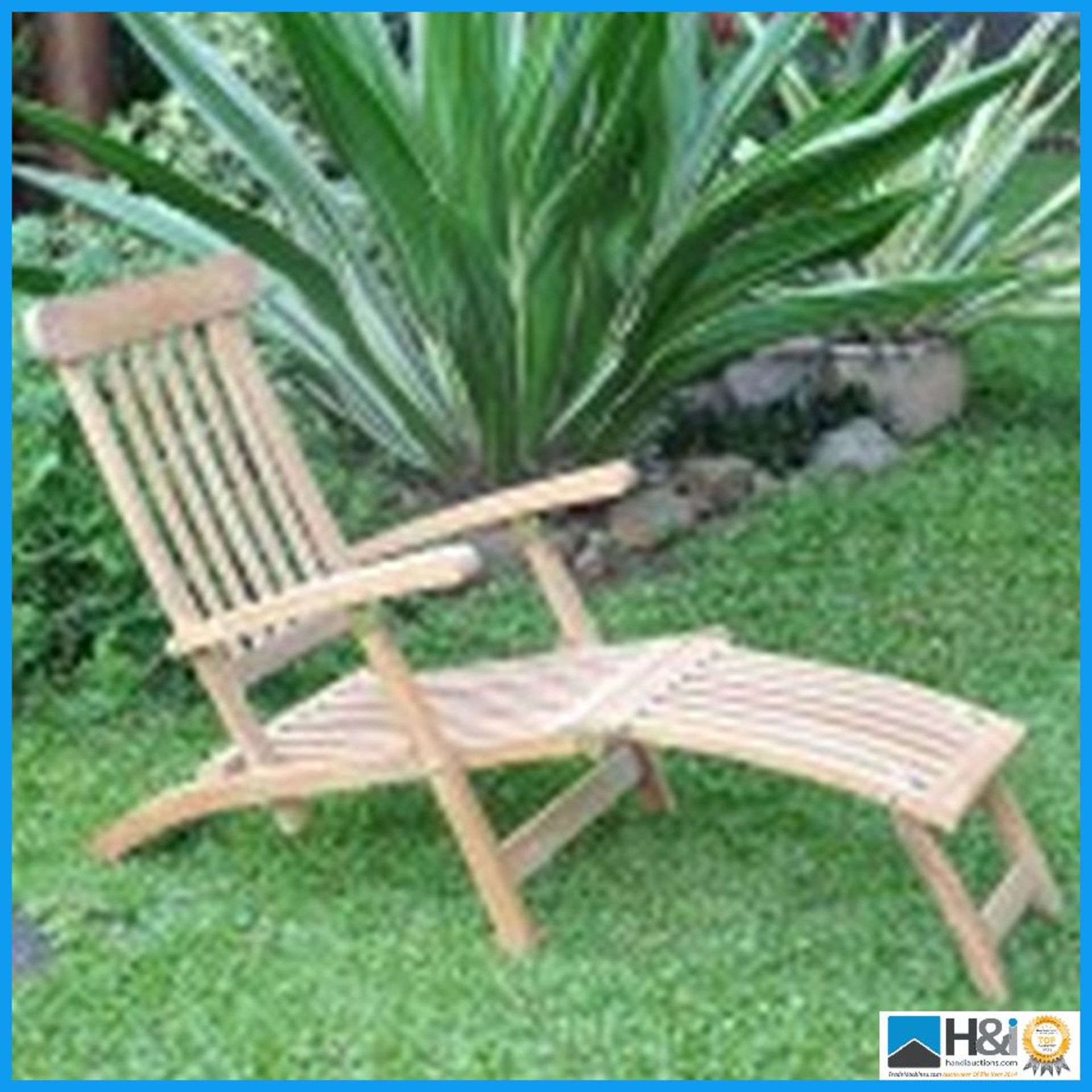 Teak Steamer Chair /It's a Fixed leg Garden Lounger with practical, classic style that will