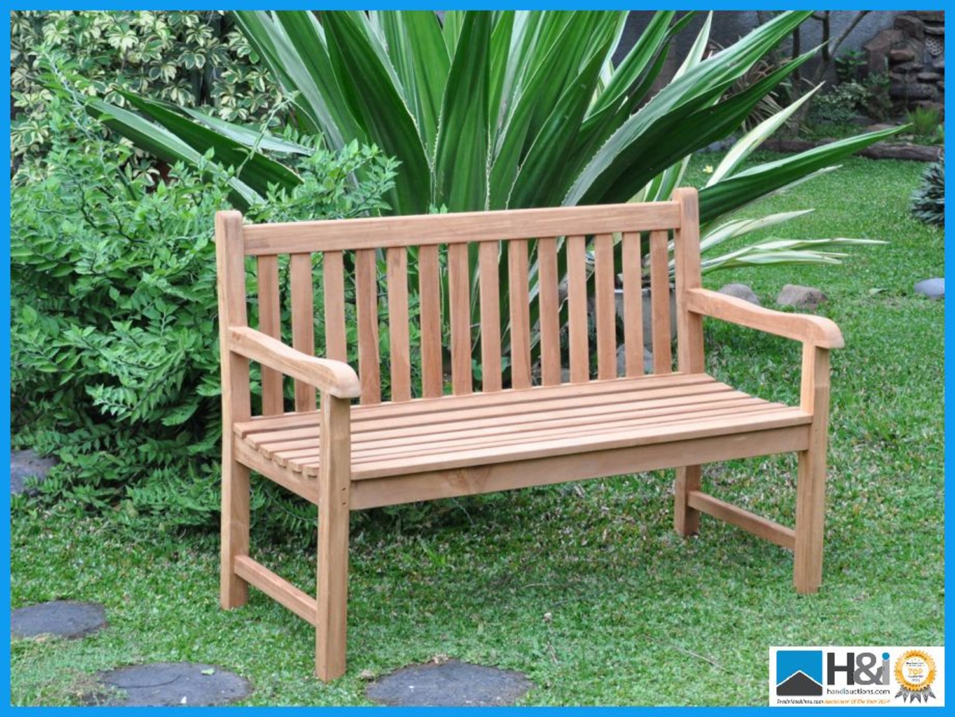 Teak 2 Seat Garden Bench. This solid teak bench will give a beautiful and elegant look to any