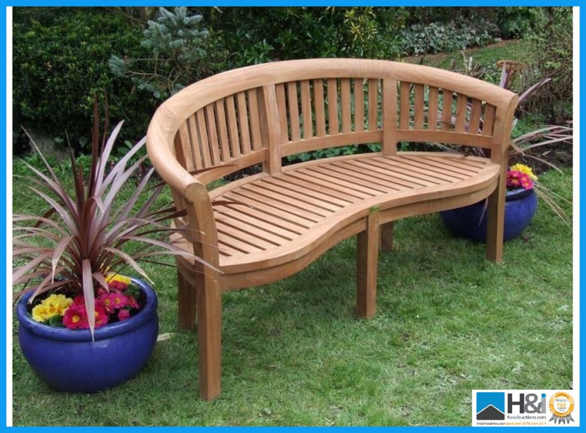Teak Banana Bench. The Banana Bench is loved by our customers due to its unique shape and amazing