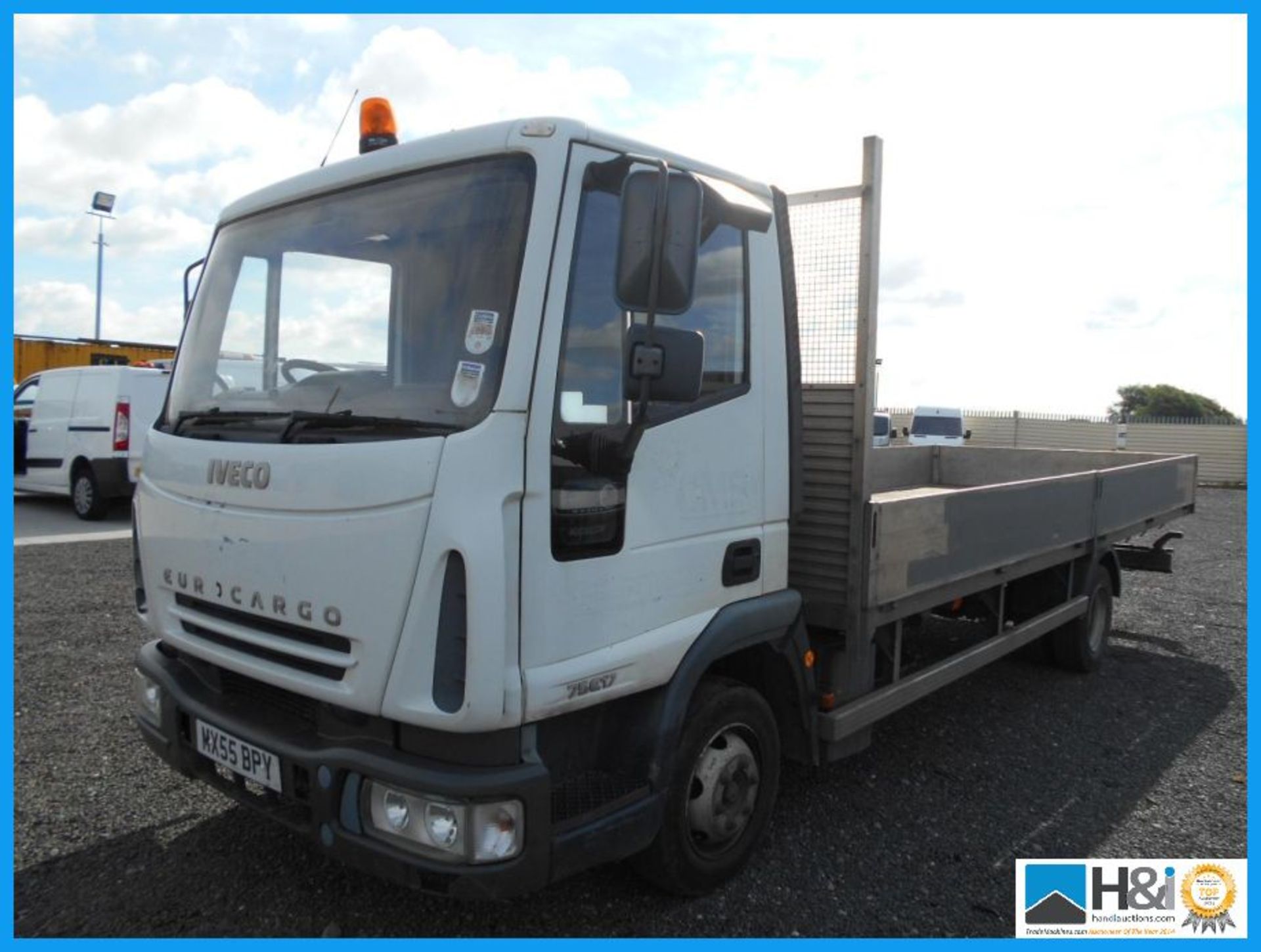 2005 '55' REG. IVECO FORD EURO CARGO 75E17. 20ft ALLOY DROPSIDE BODY. 566,500km. 2 OWNERS. MANUAL - Image 2 of 12