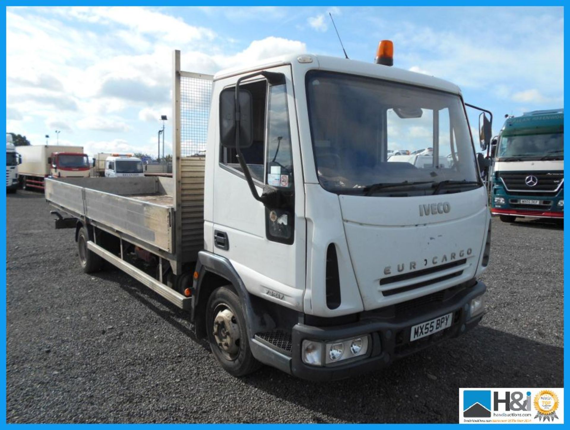 2005 '55' REG. IVECO FORD EURO CARGO 75E17. 20ft ALLOY DROPSIDE BODY. 566,500km. 2 OWNERS. MANUAL