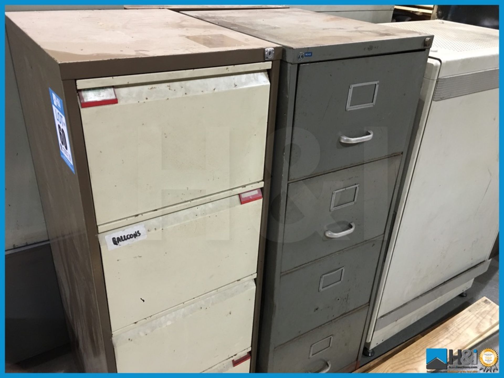 5 off metal filling cabinets plus large wheeled server cabinet Appraisal: Viewing Essential Serial - Image 2 of 3