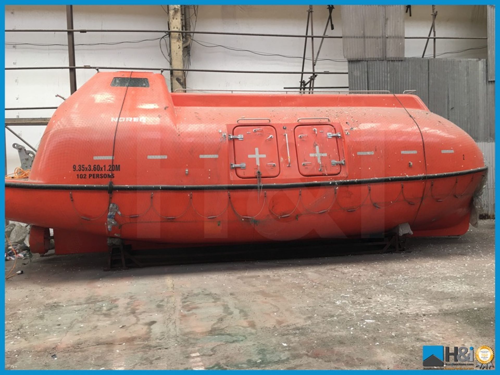 Noreq LBT935T totally enclosed lifeboat built approximately 2010 for same marine project as the - Image 3 of 38