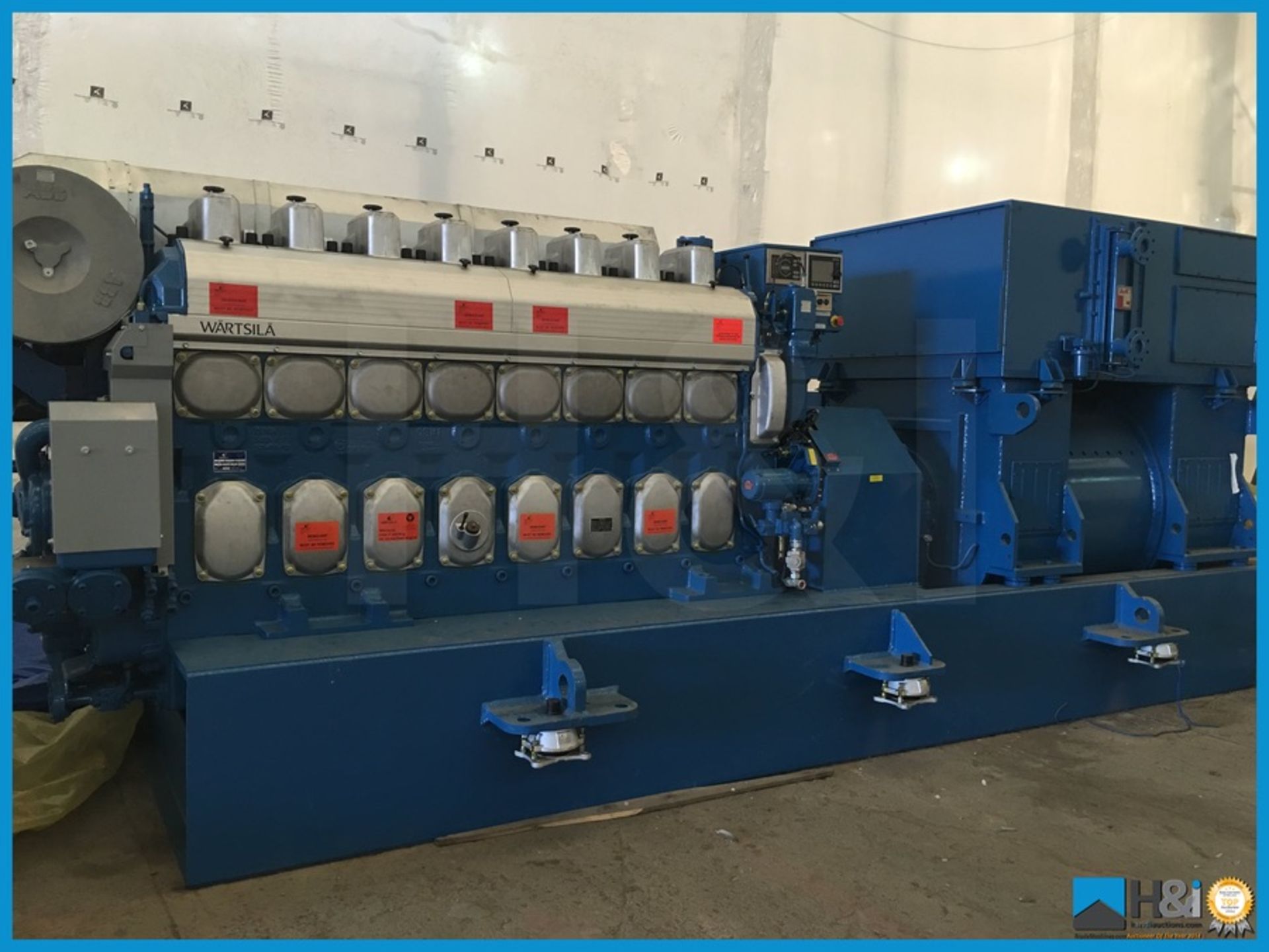 Unused Wartsila 8L20 high capacity diesel generator manufactured in 2013 for a large marine