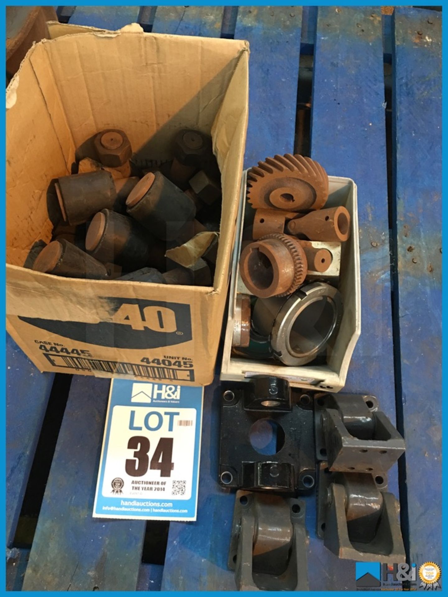 Lot of assorted metal parts including heavy duty hinges Appraisal: Viewing Essential Serial No: NA