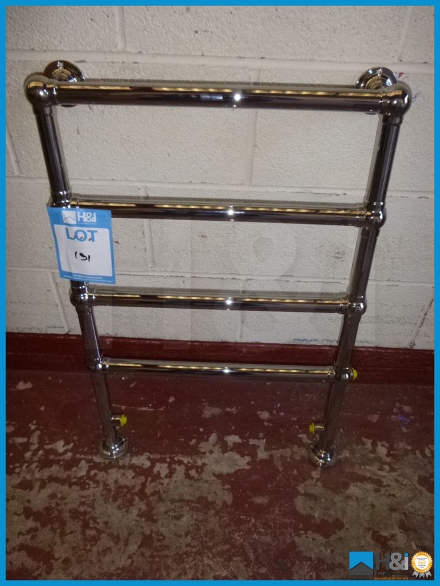 VOGUE TRADITIONAL CHROME DESIGNER TOWEL RAIL, 800 X 600MM Appraisal: Viewing Essential Serial No: NA