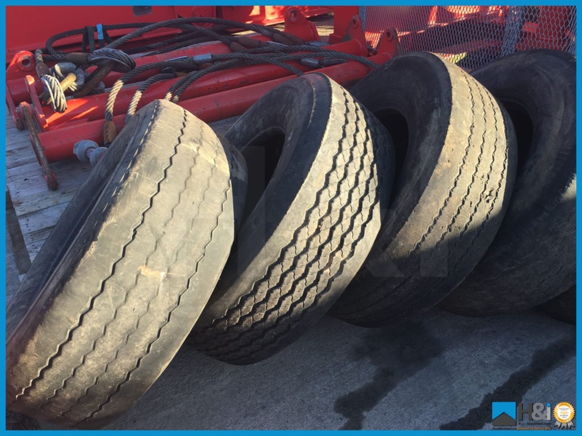 11 x large used tyres Appraisal: Good Serial No: NA Location: Aberdeen, Scotland Viewing: Friday 2nd