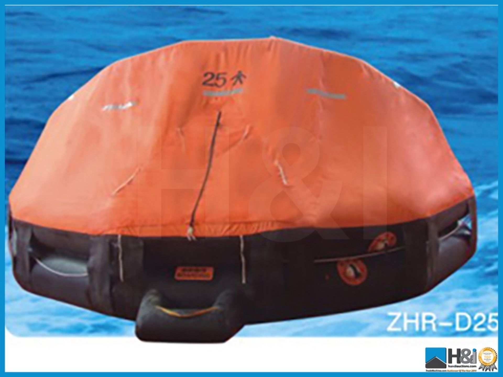 1 off ZHR-D25 davit launch 25 person capacity liferaft. Meets the requirements of (Regulations for