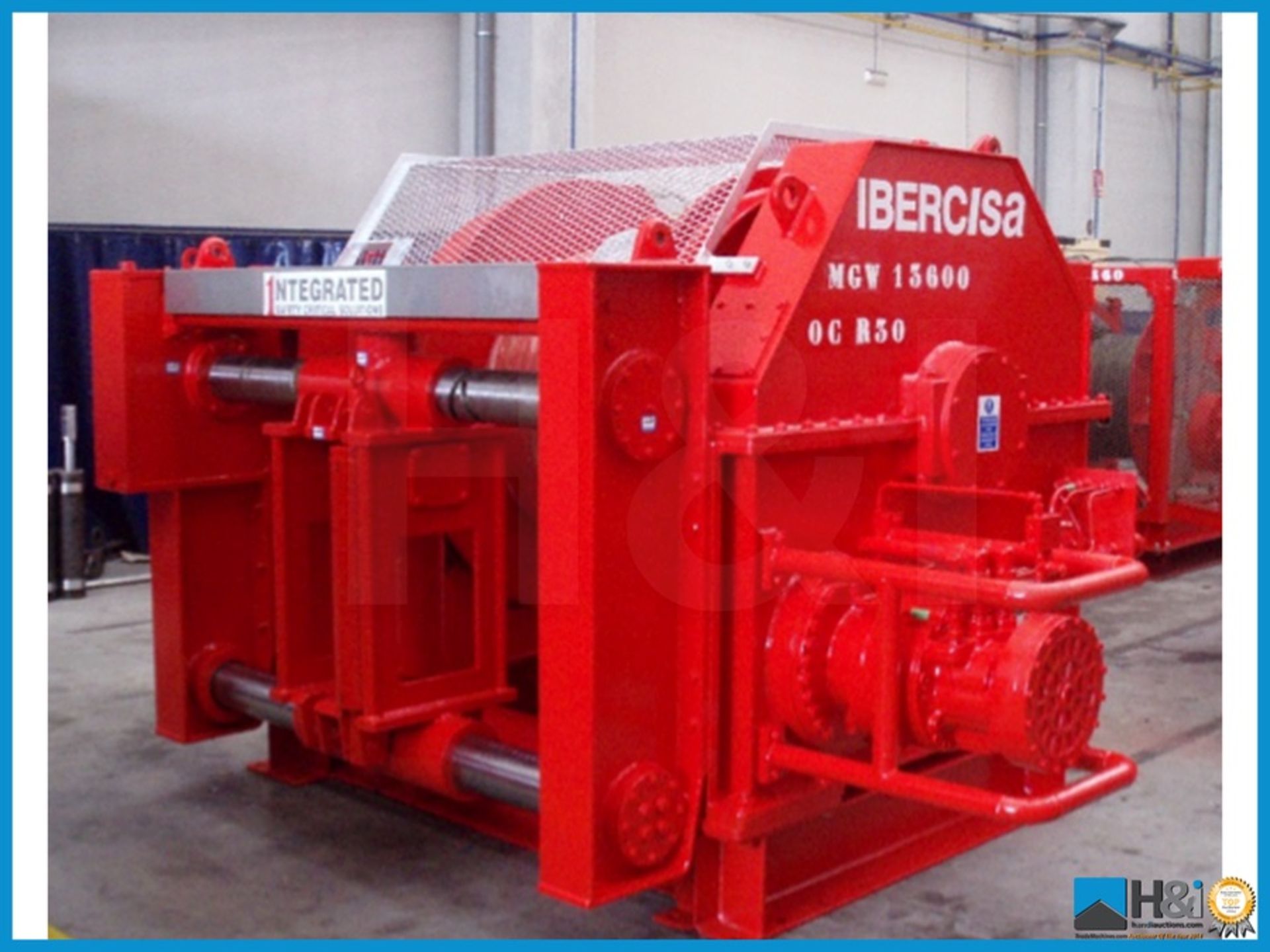 New and unused Ibercisa 35t Hydraulic drum winch. Western European manufactured. 35te WLL Winch is