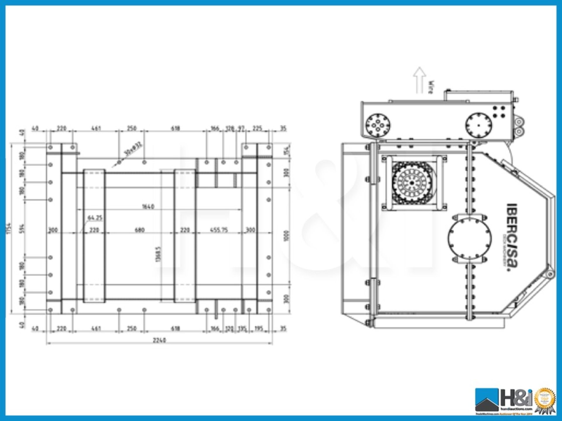 New and unused Ibercisa 35t Hydraulic drum winch. Western European manufactured. 35te WLL Winch is - Image 6 of 7