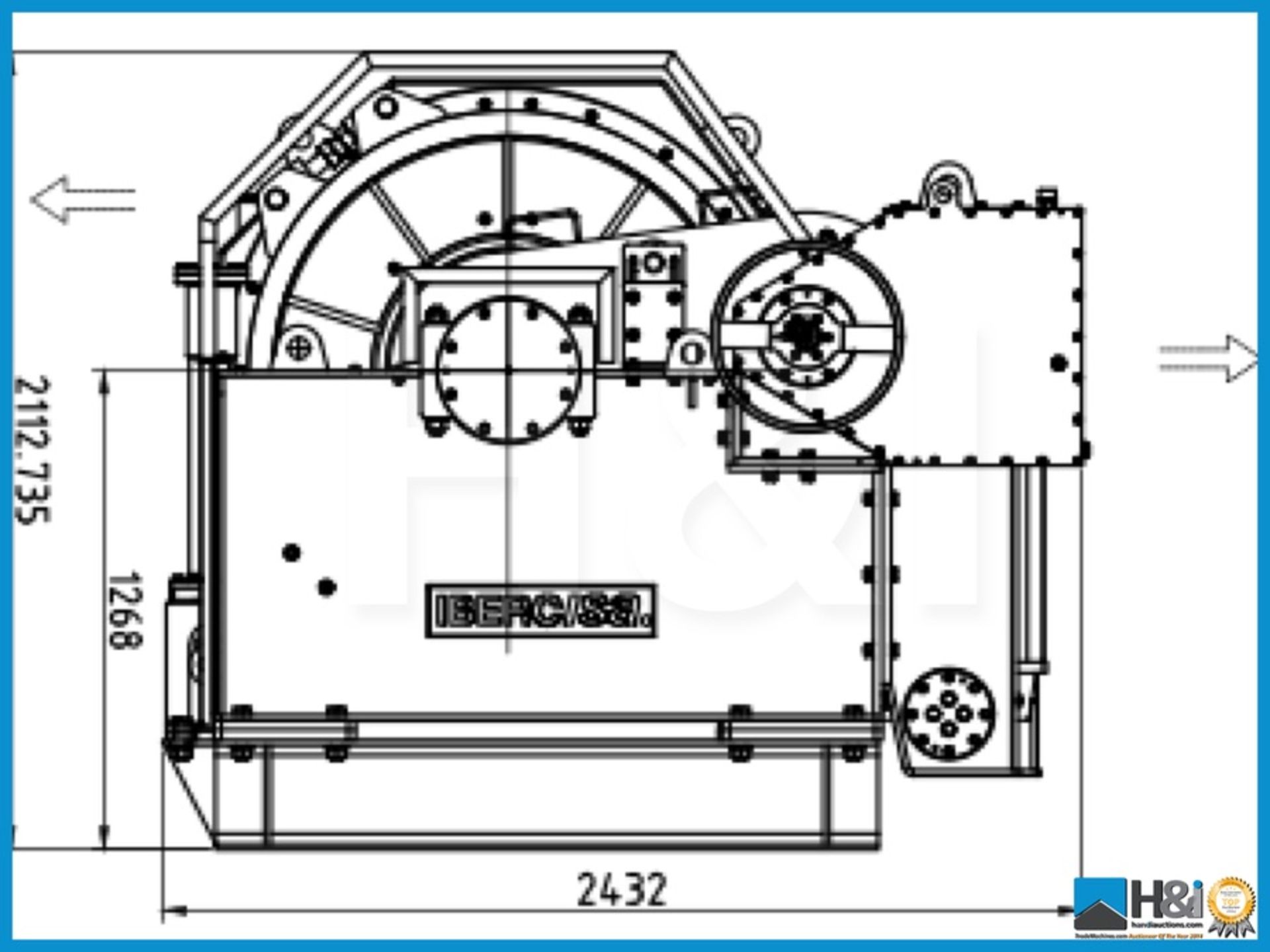 New and unused Ibercisa 35t Hydraulic drum winch. Western European manufactured. 35te WLL Winch is - Image 4 of 7