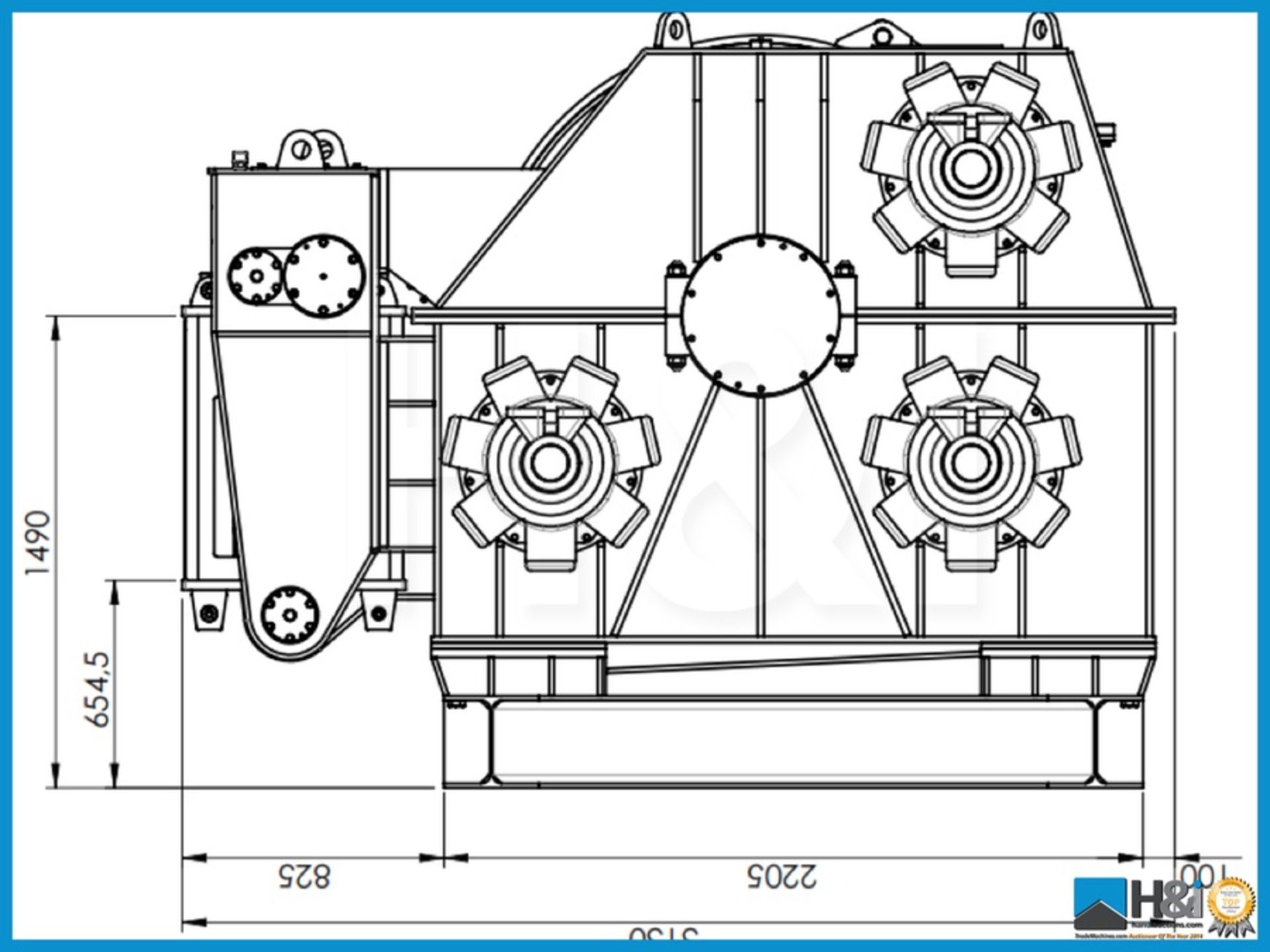 New and unused Ibercisa 93t Hydraulic drum winch. Western European manufactured. 93te WLL Winch is - Image 5 of 7